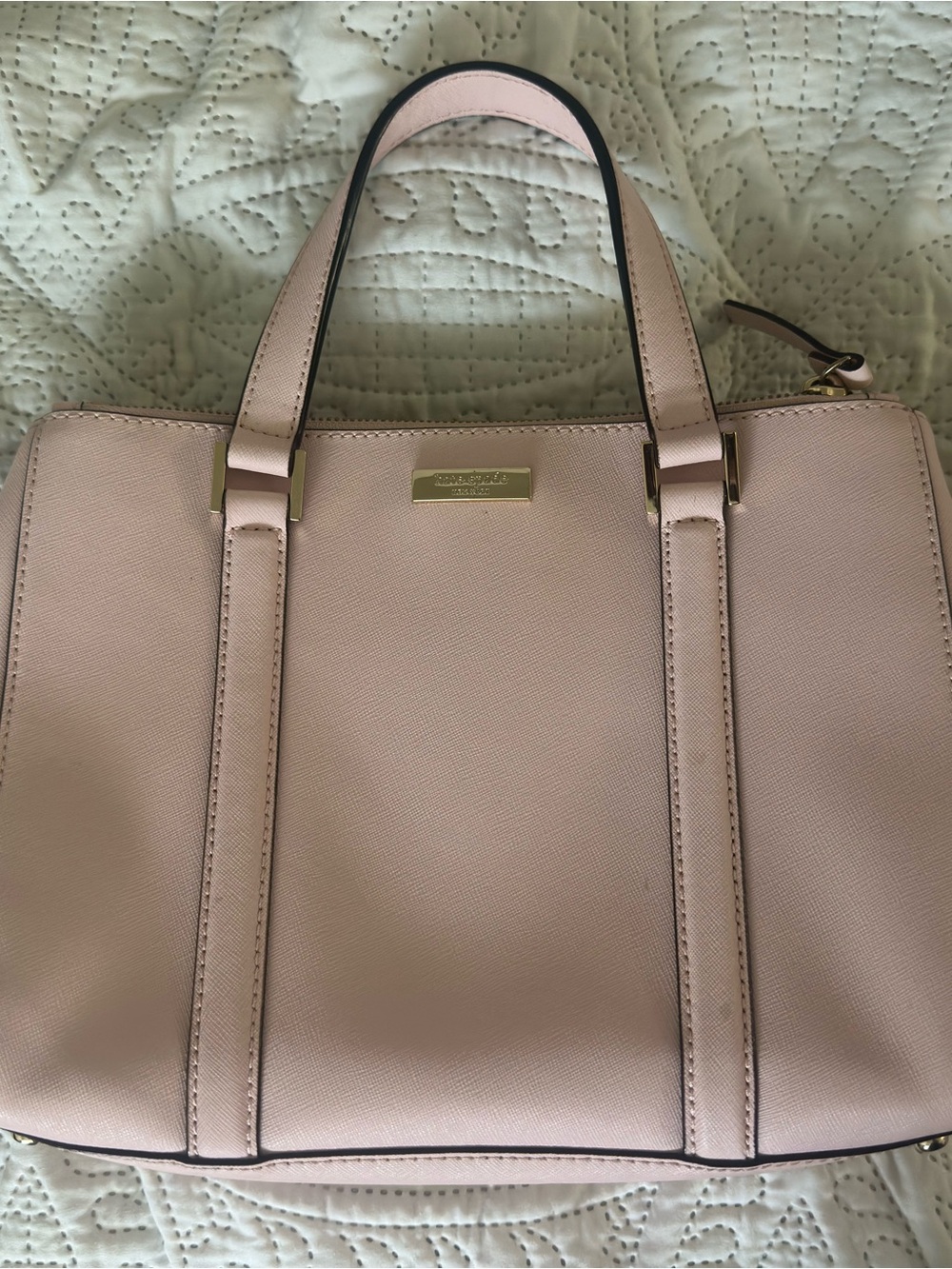 Michael Kors Blush Saffiano Leather Satchel with Gold Hardware